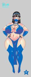 1girls big_ass big_breasts black_hair blush chichi cosplay costume dragon_ball dragon_ball_z earrings fat_ass female female_only fingernails hand_on_hip hands_on_hips headwear kitana_(cosplay) large_breasts light-skinned_female light_skin long_hair looking_at_viewer mask milf mortal_kombat navel repv solo solo_female solo_focus standing thick thick_thighs thighs wide_hips