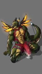 absurd_res animal_humanoid ankhwav anthro athletic athletic_anthro athletic_male balls big_balls big_penis birthday black_horn bodily_fluids bulge clothed clothing cum cum_on_balls cum_on_ground cum_on_penis cum_on_self detailed_bulge dragon dragon_humanoid dripping ejaculation erection fog fur genital_fluids genitals gold_(metal) gold_body gold_jewelry green_body half-erect hat headgear headwear hi_res horn human humanoid humanoid_genitalia humanoid_penis icarus_(darkgem) jewelry kneeling leaking_cum leaking_precum leaning leaning_back looking_at_viewer looking_pleasured male male/male male_only mammal on_ground onesie party_hat penis precum raised_tail raised_wings red_clothing red_eyes reptile reptile_humanoid scalie scalie_humanoid solo solo_focus spread_wings tail tile wet wet_penis wings