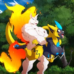 2023 ahe_gao anthro anthro_only areola black_body blue_body blue_fur breasts duo female female_penetrated fur generation_1_pokemon generation_7_pokemon hi_res horn legendary_pokemon looking_pleasured male male/female male_penetrating male_penetrating_female muscular muscular_male nintendo nipples nude open_mouth pawpads paws penetration penile penile_penetration penis_in_pussy pokemon pokemon_(species) rapidash sex stomach_bulge tongue tongue_out undeadkitty13 vaginal_penetration yellow_body yellow_fur zeraora