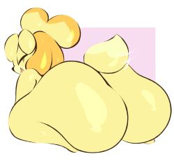 animal_crossing anthro arizonathevixen ass big_ass bubble_butt canid canine canis female fur furry furry_only huge_ass isabelle_(animal_crossing) nintendo nude solo tail