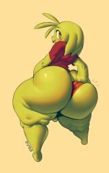 alien ass ass_squeeze backsack balls big_ass blush eldiipiid femboy hand_on_ass huge_ass jay_(sqoon) large_ass looking_at_viewer male puwa thick_thighs thong tongue_out wide_hips