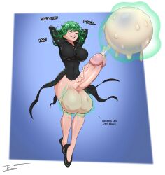 1futa arms_behind_head arms_up balls big_breasts black_dress bottomless breasts clothed clothing cum cum_balloon cumming_from_ball_play ejaculation english_text erection flying futa_only futanari gigantic_testicles green_eyes green_hair hands-free handsfree_ejaculation huge_balls huge_breasts huge_cock human humanoid_penis light-skinned_futanari light_skin magic masturbation one-punch_man orgasm partially_clothed penis rolling_eyes self_upload solo tatsumaki telekinesisjob testicles text thick_thighs tohilewd uncensored wide_hips