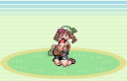 1girls animated brendan_(pokemon) brendan_(pokemon_emerald) disembodied_penis heart large_breasts leftloversz may_(pokemon) may_(pokemon_emerald) oral paizuri penis_kiss pixel_animation pixel_art pokemon pokemon_rse