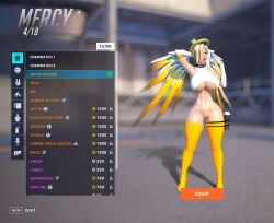 abs alternate_costume choker cynicxl3d gameplay_mechanics healslut mercy overwatch pubic_tattoo skimpy_clothes underboob