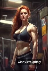 ai_generated fit_female ginny_weasley harry_potter muscles