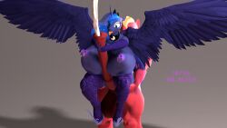 3d 3d_(artwork) absurd_res animal_genitalia animal_penis anthro ass balls big_breasts big_macintosh_(mlp) big_penis blue_body blue_eyes blue_hair bodily_fluids breasts cum cutie_mark digital_media_(artwork) duo equid equine equine_genitalia equine_penis erection feathered_wings feathers female friendship_is_magic genital_fluids genitals hair hasbro hi_res horn horse huge_breasts huge_cock huge_cumshot ik_related male male/female mammal multicolored_hair my_little_pony nipples nude penis pony princess_luna_(mlp) sex simple_background thick_thighs tongue two_tone_hair wings