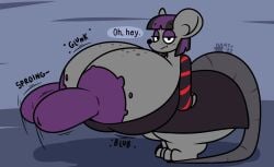 breasts female freckles fur huge_ass hyper hyper_breasts hyper_nipples mattthetooncat motion_lines percy_(mattthetooncat) rat sound_effects speech_bubble thick_thighs