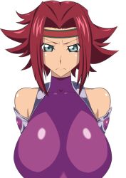 1girls big_breasts blue_eyes bodysuit breast_focus breasts code_geass cosplay dd_(artist) female huge_breasts kallen_stadtfeld large_breasts latex_suit light-skinned_female light_skin red_hair short_hair solo spiky_hair taimanin_(series) taimanin_suit