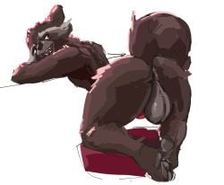 2023 anthro anus arched_back ass balls bent_over big_balls big_butt biped brown_body brown_fur digital_media_(artwork) fur genitals guardians_of_the_galaxy hi_res looking_back male male_only mammal marvel multicolored_body multicolored_fur open_mouth open_smile penis presenting presenting_hindquarters procyonid raccoon raised_tail rocket_raccoon simple_background smile solo tail two_tone_body two_tone_fur white_background white_balls white_body white_fur yamabat yamagah