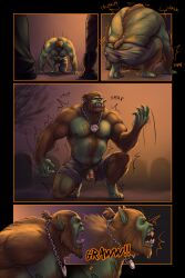 1boy amulet anthro ass awarebear background_characters backsack balls ballsack bara beard body_fur body_hair bottomwear brown_fur brown_hair canid canine cemetery chains circumcised claws clothing facial_hair flaccid_penis fog foggy foggy_background fur_growth genitals green_skin growling growth hairy_balls hairy_male hi_res humanoid humanoid_penis humanoid_pointy_ears kneeling male male_nipples male_only male_pubic_hair mammal masculine mostly_nude_male muscle_growth muscles muscular_male necklace onomatopoeia orc paws penis plant pointy_ears ponytail scar scratch scrotum sharp_teeth shirtless snout snout_growth solo sound_effects tail tail_growth teeth testicles text tombstone torn_bottomwear torn_clothing torn_underwear transformation transformation_sequence tree underwear were werecanid werecanine werewolf