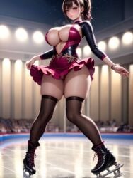 1girls ai_generated curvaceous curvy_body curvy_figure dress female_focus female_only hi_res ice_skates ice_skating legwear leotard milf seductive_look skirt stable_diffusion voluptuous voluptuous_female