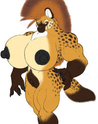 anthro big_breasts breasts canine chest_tuft female fur furry gideon gideonhoss hyena mohawk muscle muscles muscular_female nipples pubes pubic_hair pussy