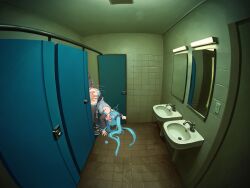 1boy ai_generated aqua_eyes aqua_hair ass_grab bare_shoulders bent_over blush brittle condom_wrapper cum cum_drip detached_sleeves face_down_ass_up fat_man female fisheye_lens from_above from_side grey_shirt hair_ornament hatsune_miku long_hair motion_lines open_mouth pleated_skirt sex shimapan sleeveless_shirt stable_diffusion striped_panties thigh_boots tile_floor twitching