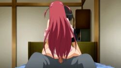 animated animated bed censored clothed_sex from_behind fukubiki!_triangle:_miharu_after animated long_hair pink_hair sex shinonome_miharu