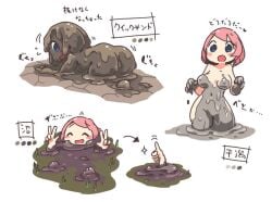 anime ass breasts clay female female female_only mud muddy naked nude oc sink wam wet_and_messy