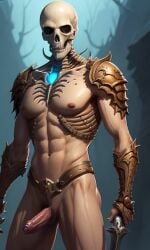 ai_generated big_penis evil_face monster muscular_male necromancer penis skeleton