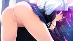 2011 8bit_(studio) ass bra breasts censored champion_red_ichigo clothing frontwing fumio game_cg grisaia_(series) grisaia_no_kajitsu nipples nude official_art pussy red_hair school_uniform_(mihama_private_academy) suou_amane