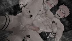 2boys abs anal anal_sex balls blush cum cum_in_ass eeee_san erect_nipples erect_penis erection fucked_silly gay gay_anal gay_male gay_sex grabbing_ass hand_on_butt hands_on_ass happy happy_sex itadori_yuuji jujutsu_kaisen male male/male male_penetrated male_penetrating male_penetrating_male muscles muscular muscular_male naked naked_male nipples nude nude_male open_legs pecs pectorals penetration penis pink_hair pink_nipples pubic_hair red_eyes ryoumen_sukuna_(jujutsu_kaisen) sex spread_legs tattoos tears testicles yaoi younger_male