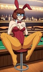 ai_generated ass bigmic145 breasts bunny_ears bunny_girl bunny_tail bunnysuit cartoon_network casino feet foot_fetish orange_pantyhose pantyhose playboy_bunny red_hair scooby-doo scooby-doo!_mystery_incorporated velma_dinkley velma_dinkley_(mystery_incorporated)