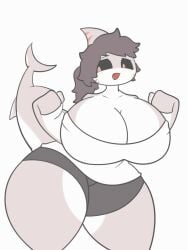 animated anthro big_breasts cleavage furry rawr shark shark_girl tagme zaclyn