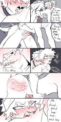 absurd_res animal_humanoid bite blood bodily_fluids bondage canid canid_humanoid canine canine_humanoid collar comic cum cuminflation dog_humanoid doggy_style duo fangs from_behind_position genital_fluids genitals hi_res human humanoid inflation internal izuku_midoriya katsuki_bakugou knot knotted_penis knotting licking male male/male mammal mammal_humanoid my_hero_academia neck_bite neck_lick penis petplay pretty_werewolf roleplay sex spot_color tail tail_motion tailwag teeth tongue