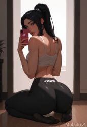 1girls ai_generated ass curvaceous curvaceous_body curves curvy curvy_body curvy_female curvy_figure feet female female_only hourglass_figure irelia_xan league_of_legends leggings light-skinned_female light_skin looking_at_viewer mobolusai selfie solo solo_female tight_clothing voluptuous voluptuous_female woman