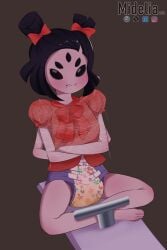 color diaper diaper_fetish flustered mideliaabdl muffet omorashi peeing peeing_self restrained spider_girl spider_web tied_up undertale wet_diaper wetting wetting_diaper wetting_self