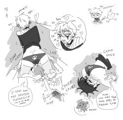 1boy 1cuntboy 2boys alien_stage clitoris crying crying_with_eyes_open cum cum_drip cunnilingus cunnilingus_through_clothes cuntboy cuntboy/male erection_under_clothes eyebrow_piercing facesitting facesitting_through_clothes feminine_male grinding intersex ivan_(alien_stage) male panties piercing piercings pussy tears tears_of_pleasure till_(alien_stage) tongue_piercing wet wet_panties wet_pussy yaoi