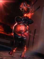 big_ass big_breasts breasts bubble_butt ember_(warframe) ember_heirloom_(warframe) female huge_breasts qzk_forte robot thick_thighs warframe wide_hips