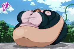 alternate_version_available full_body_inflation immobile inflation my_hero_academia ochako_uraraka spherical_inflation water_inflation