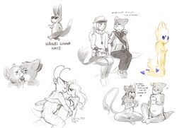 antennae blush breasts chest_tuft english_text eye_contact female heart hooves kissing looking_at_another male necklace penis pokemon pokemon_(species) purplekecleon pussy sex sketch snivy stinger straight sunglasses tail text