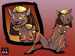 aladdin anthro breasts disney egyptian feline female female_only fur furry looking_at_viewer masturbation mirage_(aladdin) nipples pussy solo tvma