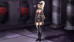 dronification elf elf_ears female female_focus female_only femsub hypnosis latex latex_clothing open_mouth pendulum pendulum_swinging pokemon standing_at_attention team_rocket