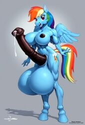 ai_generated big_breasts breasts cutie_mark doug_winger_style equine_penis futanari hasbro horse horse_penis huge_balls huge_cock hyper hyper_balls hyper_genitalia hyper_penis intersex light_blue_fur light_blue_skin muscular muscular_futa muscular_futanari my_little_pony pegasus pony rainbow_dash_(mlp) rainbow_hair silenteye toned toned_futa toned_futanari