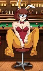 ai_generated ass bigmic145 breasts bunny_ears bunny_girl bunny_tail bunnysuit cartoon_network casino feet foot_fetish orange_pantyhose pantyhose playboy_bunny red_hair scooby-doo scooby-doo!_mystery_incorporated velma_dinkley velma_dinkley_(mystery_incorporated)