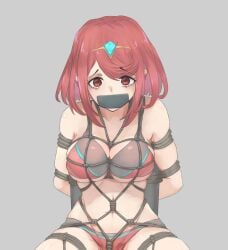 bondage bondage bondage bound female female_focus female_only gag gagged maniacholy nintendo pyra submissive submissive_female tape_gag xenoblade_(series) xenoblade_chronicles_2