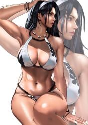 1girls 2d_(artwork) abs armpits arms_up asian asian_female athletic_female big_ass big_breasts bikini bikini_bottom bikini_top black_hair breasts cleavage clothed clothed_female crossed_legs female female_only female_solo fully_clothed hips hourglass_figure human human_female human_only human_solo japanese japanese_female jun_kazama kazama_jun kittymiya large_breasts light-skinned_female long_hair milf mother namco navel solo solo_female tekken tekken_2 tekken_8 tekken_tag_tournament tekken_tag_tournament_2 thick_thighs voluptuous