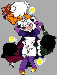 1girls 3boys becquerel_harley black_hair blush dog_ears dog_tail embarassed erection guidestuck hard_on homestuck jaspers_lalonde lil_cal_(homestuck) mspfa nanna_(homestuck) petting praise quinn_egbert rubbing_ears strilalonder wagging_tail