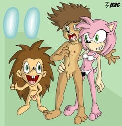 3pac alfred_hedgehog amy_rose bra couple crossover dildo feet female male penis sex_toy sonic_(series) strapon the_mysteries_of_alfred_hedgehog threesome