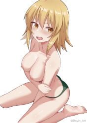 1girls alternate_version_available areolae ass ass bare_arms bare_legs bare_shoulders bare_thighs barefoot big_breasts blonde_hair blush boyin breasts brown_eyes cagalli_yula_athha erect_nipples feet female female_focus female_only foot_fetish green_panties green_thong green_underwear gundam gundam_seed gundam_seed_destiny gundam_seed_freedom hi_res high_resolution highres kneeling large_areolae large_breasts light-skinned_female light_skin messy_hair mobile_suit_gundam nipples on_knees open_mouth pale-skinned_female pale_skin panties perky_breasts pink_nipples pinup soles solo solo_female solo_focus thong toes topless topless_female underwear very_high_resolution white_background