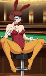 ai_generated ass bigmic145 breasts bunny_ears bunny_girl bunny_tail bunnysuit cartoon_network casino feet foot_fetish orange_pantyhose pantyhose playboy_bunny red_hair scooby-doo scooby-doo!_mystery_incorporated velma_dinkley velma_dinkley_(mystery_incorporated)