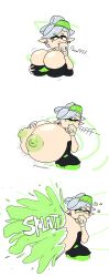 1girls big_breasts big_nipples blowing_thumb blush breast_expansion breast_inflation breasts breasts_bigger_than_head breasts_out breasts_out_of_clothes bursting bursting_breasts expansion expansion_sequence female female_only huge_breasts hyper_breasts inflation large_breasts marie_(splatoon) nintendo popping popping_breasts puffy_areola puffy_nipples self_inflation semi-stick sequence solo solo_female splatoon