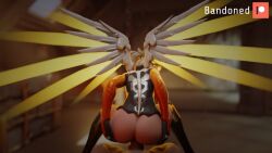 1boy 1girls 3d anal anal_sex animated ass bandoned big_ass big_penis blender erection female male mercy no_sound overwatch penetration penis reverse_cowgirl_position sex straight tagme video