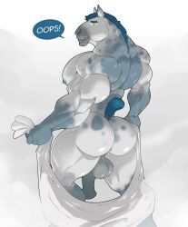 2023 animal_genitalia animal_humanoid animal_penis anthro ass balls bara bara_ass bara_tiddies bara_tits big_ass big_ass_(male) big_butt big_pecs blue_body blue_fur blue_hair bubble_ass bubble_butt clothing dumptruck_ass dumptruck_butt equid equid_humanoid equine equine_genitalia equine_humanoid equine_penis eyebrows fat_ass fat_butt fur genitals hair hi_res horse horse_humanoid horse_tail huge_ass huge_butt huge_pecs humanoid humanoid_hands kartos large_ass large_butt large_pectorals looking_at_viewer male mammal mammal_humanoid mane massive_ass massive_butt massive_pecs muscular muscular_anthro muscular_male nipples nude pecs penis plump_ass plump_butt prick_ears rear_view round_ass round_butt simple_background smile snout solo speech_bubble spots spotted_body spotted_fur thick_ass thick_butt undressed undressing white_background white_body white_fur yellow_eyes