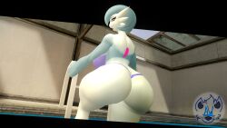 3d absurd_res anthro asrielthewagon ass better_version_at_source big_breasts big_butt blue_hair breasts clothed clothing digital_media female full-length_portrait gardevoir genitals hair hi_res humanoid looking_at_viewer mammal nintendo nipples not_furry open_mouth pokemon pokemon_(species) portrait pussy red_eyes shaded signature simple_background smile solo source_filmmaker text thick_thighs url watermark widescreen