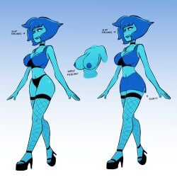 2d black_legwear black_thong black_underwear blue-skinned_female blue_body blue_eyelashes blue_eyeliner blue_eyes blue_eyeshadow blue_hair blue_nipples blue_skin blue_skirt blue_top digitalkaiju fishnets happy high_heels huge_ass huge_breasts lapis_lazuli_(steven_universe) large_ass large_breasts legwear navel nipple_piercing nipples piercing prostitute slutty_outfit steven_universe top underwear wide_hips