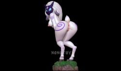 3d_(artwork) anthro anus ass big_butt blue_eyes digital_media_(artwork) female furry genitals grass hi_res kindred lamb_(league_of_legends) league_of_legends looking_back nipples nonotoys pink_anus pink_nipples pink_pussy pinup plant pose pussy raised_tail riot_games rock solo tail tattoo white_body