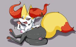 anthro braixen breasts cupic female fluffy genitals hi_res nintendo pokemon pokemon_(species) pussy solo spread_pussy spreading