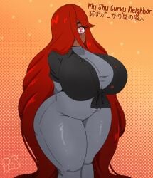 cinnamon_(riley_moore) curvy doujin_cover huge_breasts long_hair pinup purpleguyri red_hair riley_moore_(artist) tagme tan_skin thick_thighs