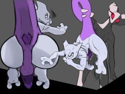 angry anthro ass earthbound gay giegue holding imminent_sex looking_back mewtwo mother_(series) penis pokemon pokemon_(species) red_eyes self_upload shocked tail tail_grab testicles yaoi